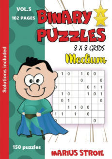 Binary Puzzles - medium, vol. 5: grids 8 x 8
