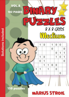 Binary Puzzles - medium, vol. 8: grids 8 x 8