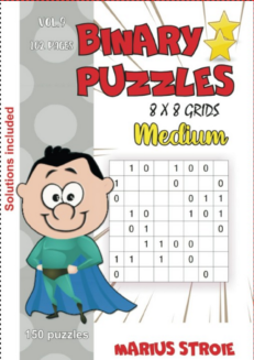 Binary Puzzles - medium, vol.9: grids 8 x 8
